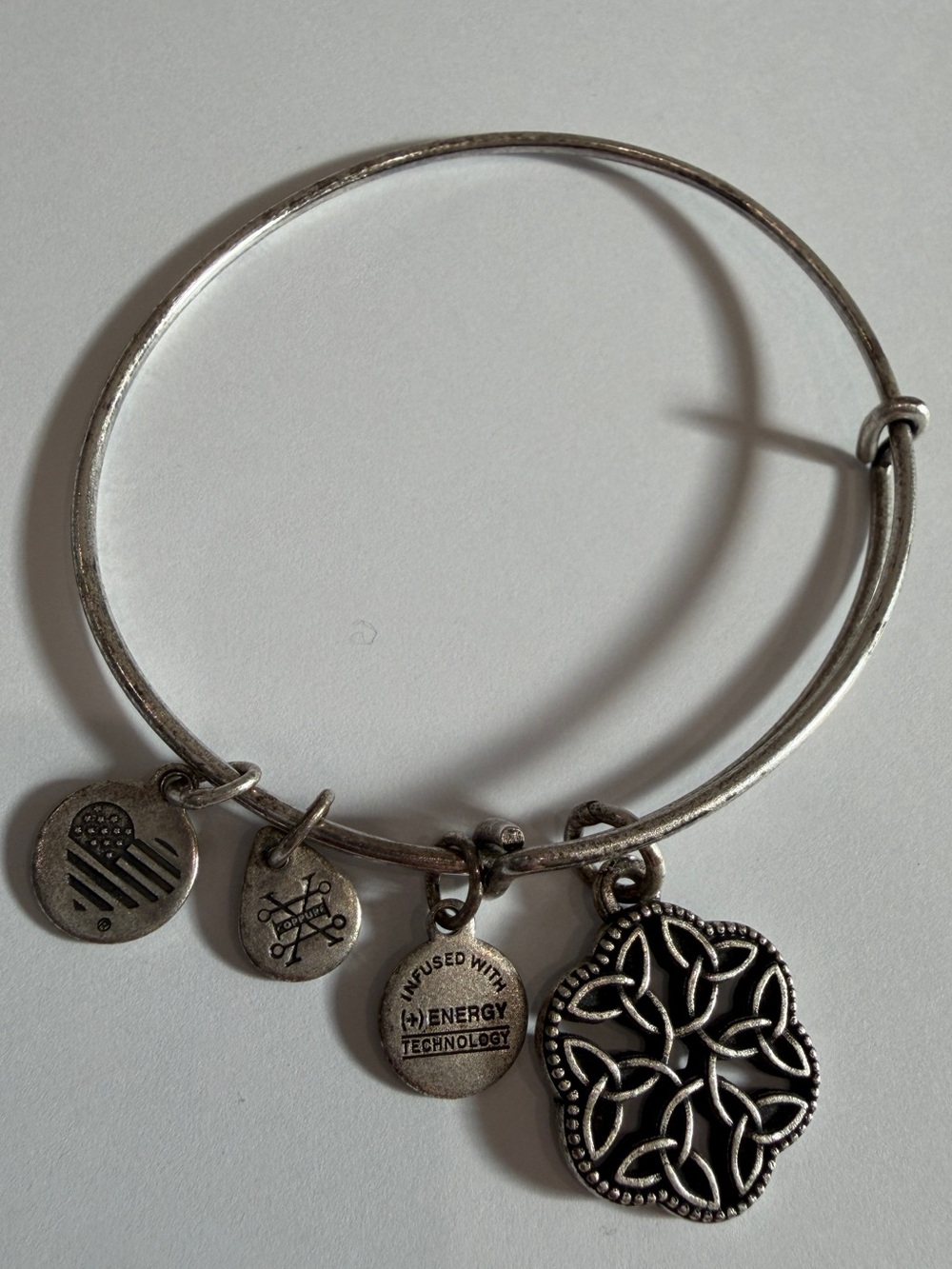 Alex and Ani Silver-Tone Endless Knot Celtic Bracelet Bangle